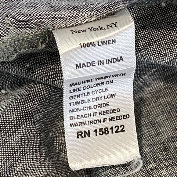 Mast 1883 Pants Womens Size L 100%  Linen Crop Wide Leg Gray High Rise Lagenlook - Picture 5 of 6